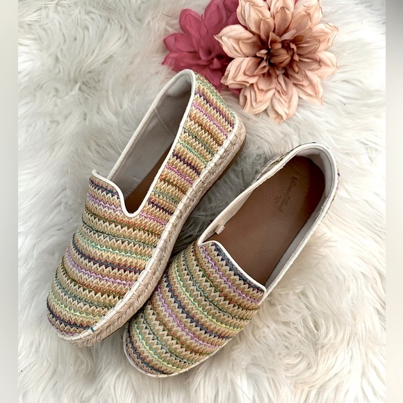 Colorful Chevron Espadrille Flats Sz 8W - Picture 1 of 5